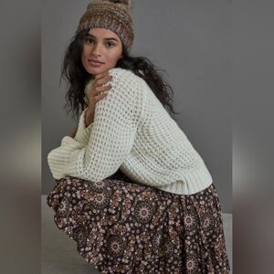 Anthropologie Maeve Dionne Knit Bell Sleeve Sweater